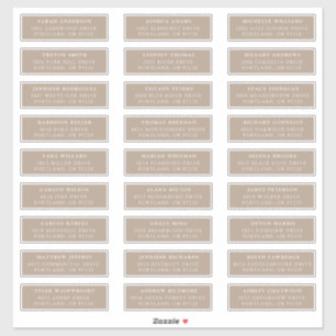 Taupe Individual Guest Address Labels