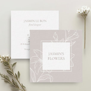 Taupe légère Étiquette floral chic