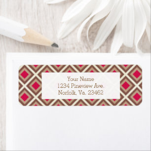 Taupe, Light Taupe, Hot Pink Ikat Diamonds