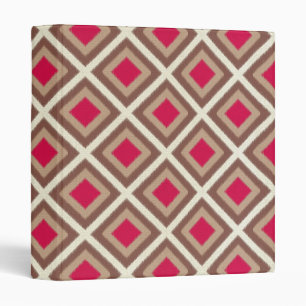 Taupe, Light Taupe, Hot Pink Ikat Diamonds STaylor Binder