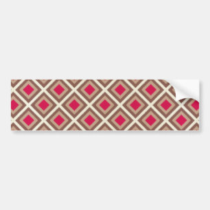 Taupe, Light Taupe, Hot Pink Ikat Diamonds STaylor Bumper Sticker