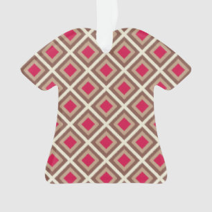 Taupe, Light Taupe, Hot Pink Ikat Diamonds STaylor Ornament