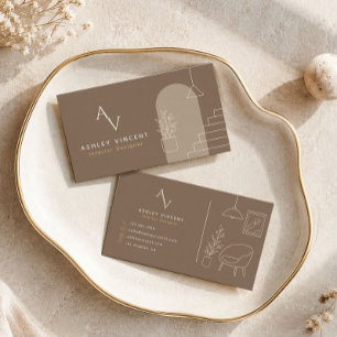 Taupe Luxury Interior Designer Business Card