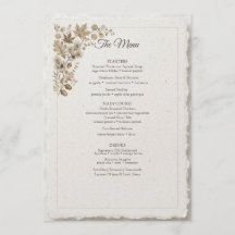 Taupe Maple Autumn Wedding Menu Cotton