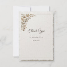 Taupe Maple Thank You Card Rustic Fall