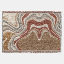 Taupe Marbled Japandi Throw Blanket