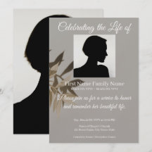 Taupe memorial invitation