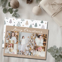 Taupe Merry Christmas Photo Collage 2025