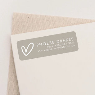Taupe Minimalist Bridal Shower Return Address