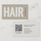 Taupe Minimalist Hair Stylist QR Code