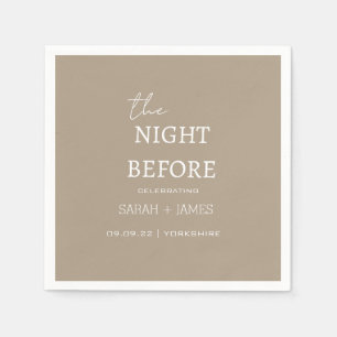 Taupe Minimalist The Night Before Wedding  Napkin
