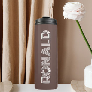 Taupe Modern Typography Personalized Thermal Tumbler