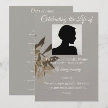 Taupe order of service