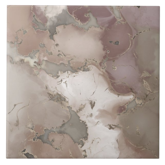 Taupe palette ink and gold abstract tile (Front)