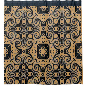 Taupe Pattern Royal Shower Curtain 2