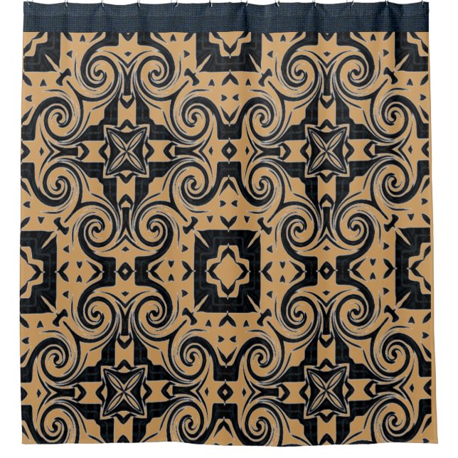 Taupe Pattern Royal Shower Curtain 2 (Front)
