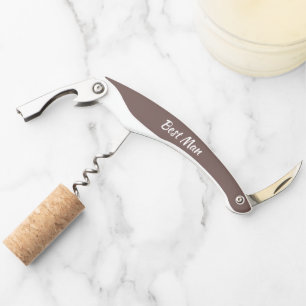 Taupe Personalized Wedding Best Man Corkscrew