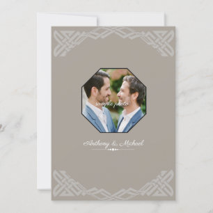 Taupe Photo personnalisée Faire-part de mariage Ga