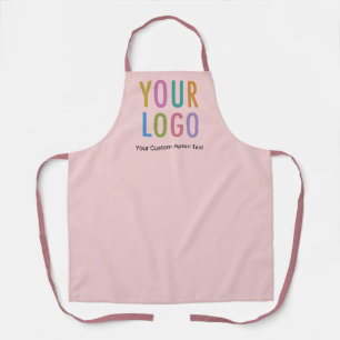 Taupe Pink Personalized Apron Custom Business Logo