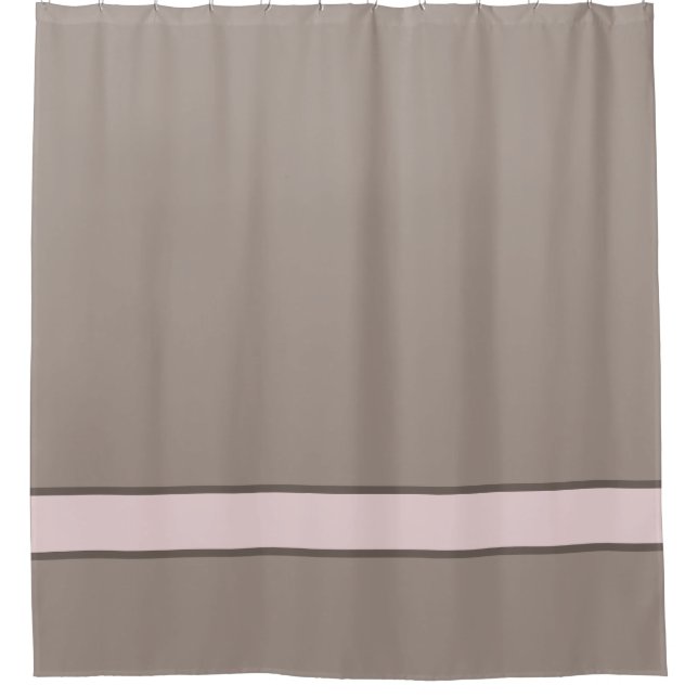 Taupe & Pink Shower Curtain (Front)