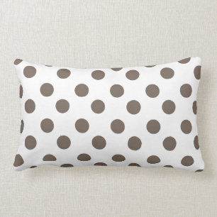 Taupe Polka Dots Lumbar Pillow