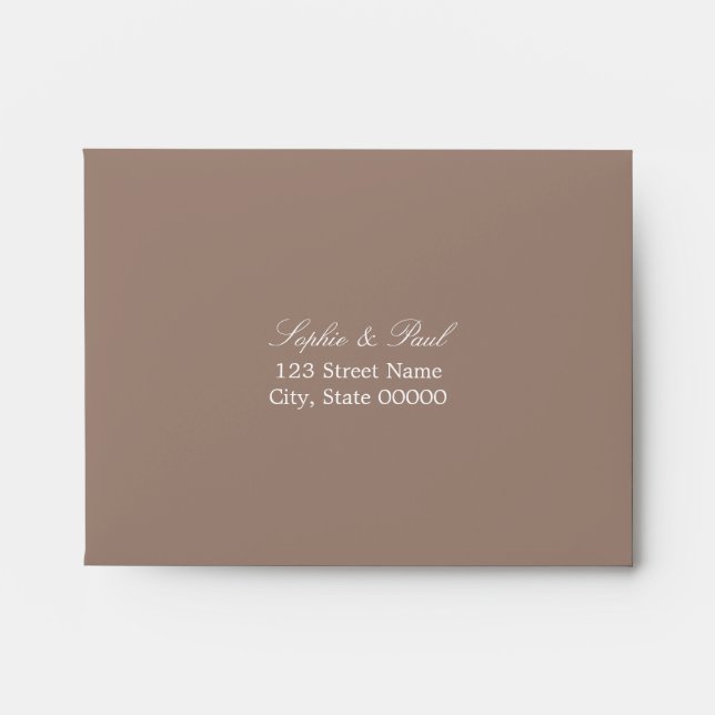 Taupe Self Addressed RSVP Envelope (Front)