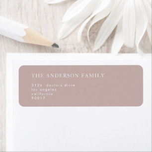 Taupe Simple Rose Blanc Moderne Adresse de retour