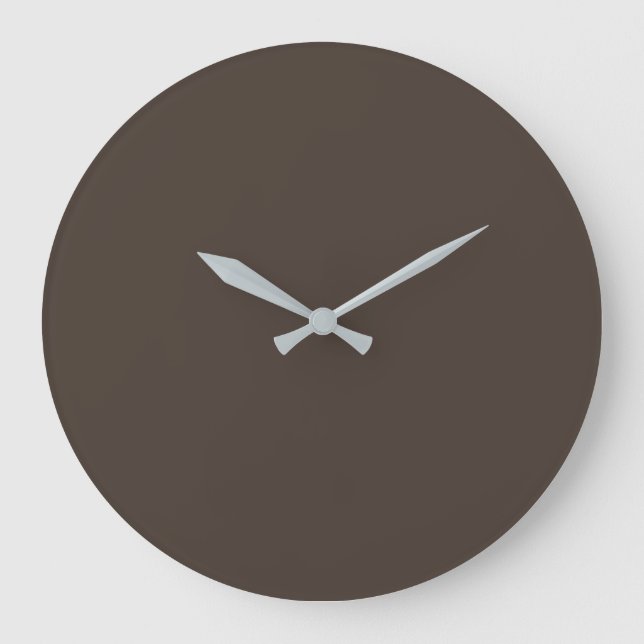 Taupe Solid Colour Large Clock (Front)