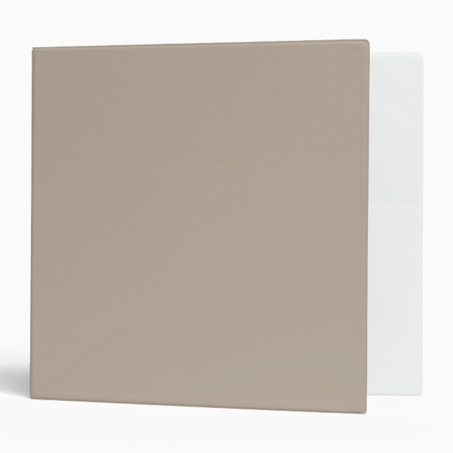 Taupe Solid Colour Minimalist Binder (Front/Inside)
