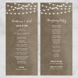 Taupe String Lights Wedding Program<br><div class="desc">Chic modern summer wedding ceremony program template with simple elegant glowing string lights hanging across the top on a printed faux watercolor texture background. A simple and stylish preppy design, perfect for summer! Click the CUSTOMIZE IT button to customize text and fonts, move text around and create your own unique...</div>