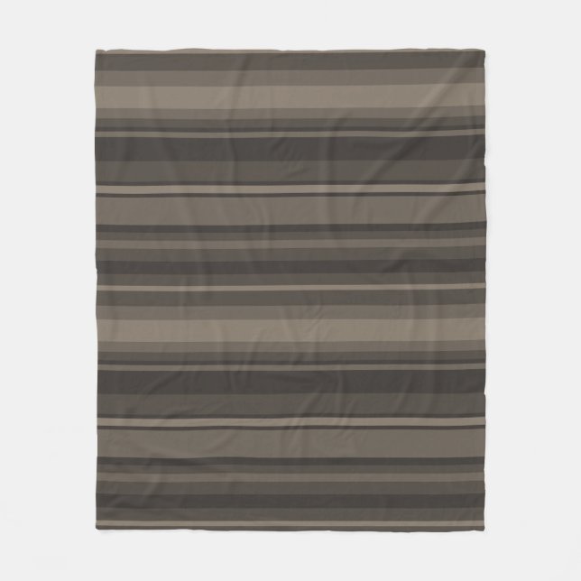 Taupe stripes fleece blanket (Front)