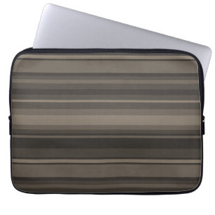 Taupe stripes laptop sleeve