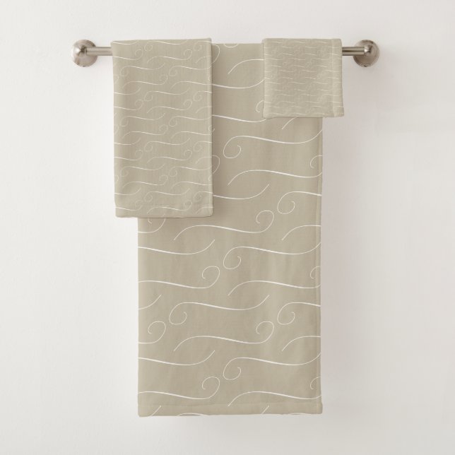 Taupe Swirls Bath Towel Set (Insitu)