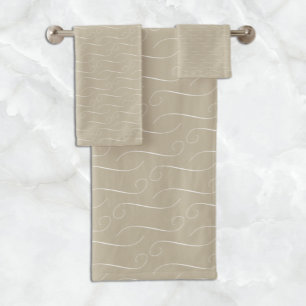 Taupe Swirls Bath Towel Set