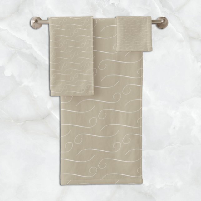 Taupe Swirls Bath Towel Set (Creator Uploaded)