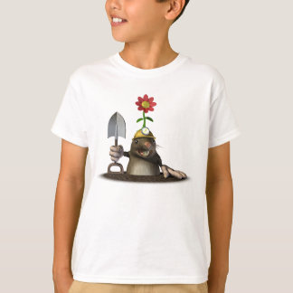 Taupe T-shirts de creusement d'un trou