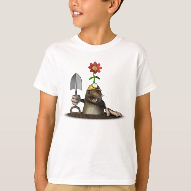 Taupe T-shirts de creusement d'un trou (Devant)