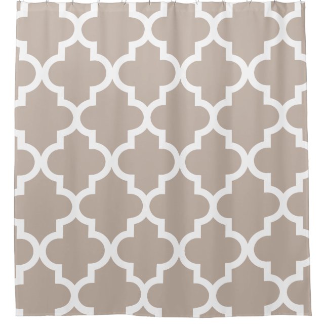 Taupe White Quatrefoil Pattern (Front)