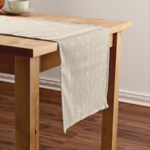 Taupe Wildflower Baby Shower Table Runner