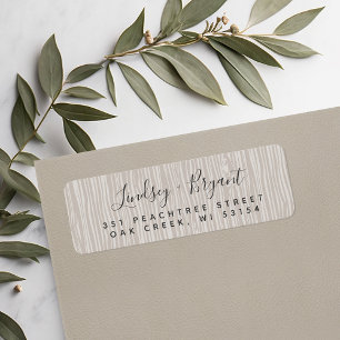 Taupe Wood Grain Personalized Return Address
