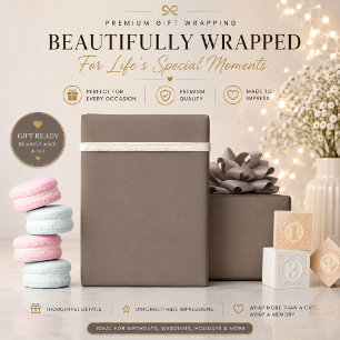 Taupe Wrapping Paper Luxury Minimal Gift Wrap