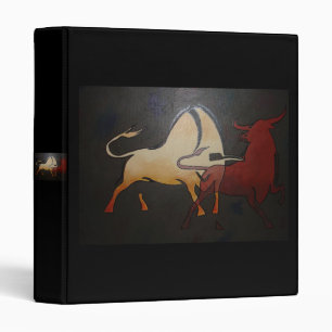Taurean Bulls Animal Abstract Art Binder