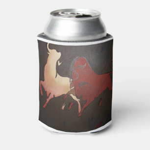 Taurean Bulls Animal Art  Can Cooler