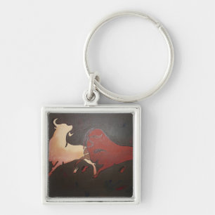 Taurean Bulls Animal Art  Keychain