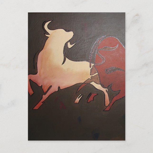 Taurean Bulls Animal Art  Postcard (Front)