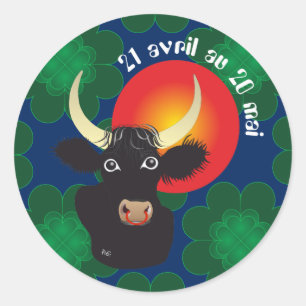 Taureau 21 avril au 20 mai Autocollants Classic Round Sticker