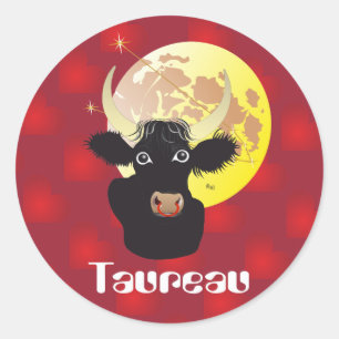 Taureau 21 avril au 20 mai Autocollants Classic Round Sticker