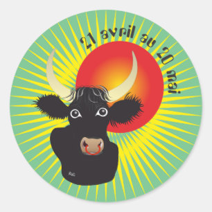 Taureau 21 avril au 20 mai Autocollants Classic Round Sticker