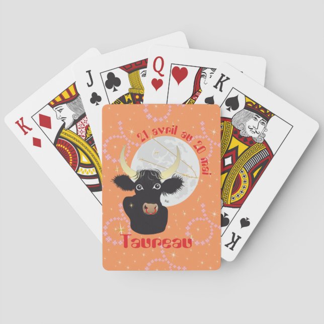 Taureau 21 avril au 20 mai Jeux de cartes Playing Cards (Back)