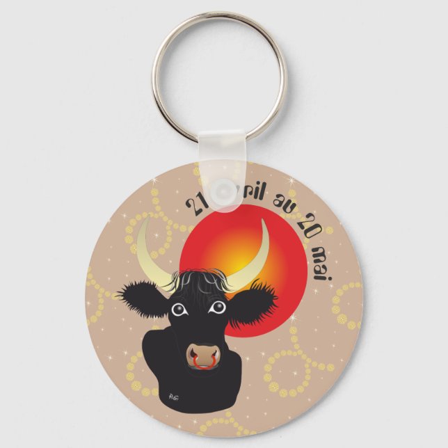 Taureau 21 avril au 20 mai Porte-clés Keychain (Front)